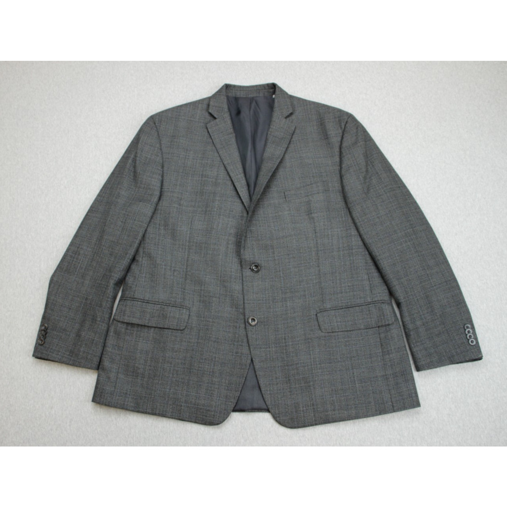 Michael Kors Blazer‎ Mens 46R Gray Plaid 2 Buttons Single Breast Notch Label - Picture 4 of 10